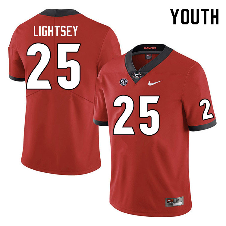 Youth #25 E.J. Lightsey Georgia Bulldogs College Football Jerseys Sale-Red - Click Image to Close